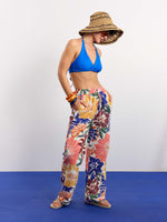 Load image into Gallery viewer, Floral Print Gauze Pull-on Pants