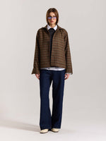 Load image into Gallery viewer, Brown Checkered Tweed Shacket ( Pre-Order )