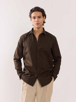 Load image into Gallery viewer, Dark Brown Poplin Shirt