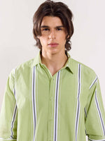 Load image into Gallery viewer, Green Poplin Striped Shirt