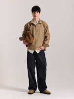 Load image into Gallery viewer, Beige Checkered Tweed Zipper Shacket ( Pre-Order )