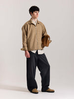 Load image into Gallery viewer, Beige Checkered Tweed Zipper Shacket ( Pre-Order )