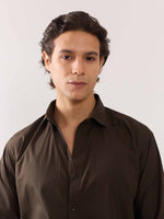 Load image into Gallery viewer, Dark Brown Poplin Shirt