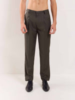 Load image into Gallery viewer, Dark Taupe Straight Fit Trousers