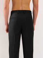 Load image into Gallery viewer, Black Straight Fit Trousers