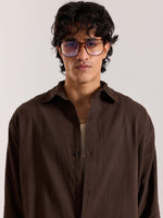 Load image into Gallery viewer, Relaxed Fit Dark Brown Textured Shirt