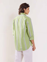 Load image into Gallery viewer, Green Poplin Striped Shirt