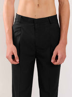Load image into Gallery viewer, Black Straight Fit Trousers