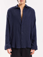 Load image into Gallery viewer, Dark Navy Wrinkled Shirt