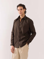 Load image into Gallery viewer, Dark Brown Poplin Shirt