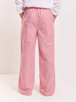 Load image into Gallery viewer, Red Striped Linen Pull-on Pants