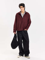 Load image into Gallery viewer, Burgundy Corduroy Oversized Shirt