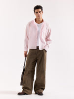 Load image into Gallery viewer, Very Light Pink Striped Poplin Oversized Shirt