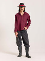 Load image into Gallery viewer, Red & Navy Checkered Oversized Cropped Shirt