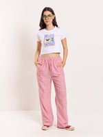 Load image into Gallery viewer, Red Striped Linen Pull-on Pants