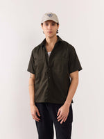 Load image into Gallery viewer, Dark Olive Twill Cropped Shirt