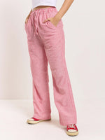 Load image into Gallery viewer, Red Striped Linen Pull-on Pants