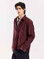 Load image into Gallery viewer, Burgundy Corduroy Oversized Shirt