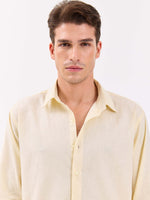 Load image into Gallery viewer, Powder Yellow Linen-blend Shirt