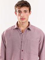 Load image into Gallery viewer, Burgundy Checkered Oversized Cropped Shirt