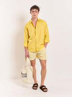 Load image into Gallery viewer, Yellow Striped Poplin Shorts