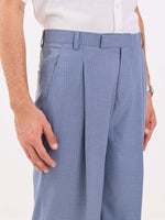 Load image into Gallery viewer, Light Blue Pinstriped Baggy Fit Trousers