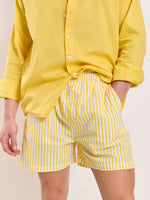 Load image into Gallery viewer, Yellow Striped Poplin Shorts