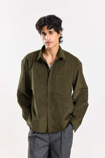 Load image into Gallery viewer, Olive Corduroy Oversized Shirt