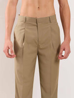 Load image into Gallery viewer, Khaki Straight Fit Trousers