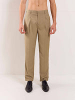 Load image into Gallery viewer, Khaki Straight Fit Trousers