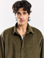 Load image into Gallery viewer, Olive Corduroy Oversized Shirt