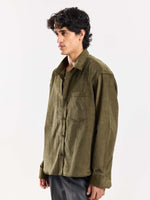 Load image into Gallery viewer, Olive Corduroy Oversized Shirt