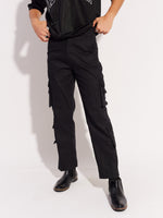 Load image into Gallery viewer, Black Cargo Trousers
