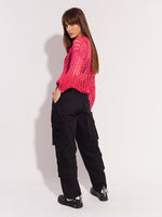 Load image into Gallery viewer, Black Cargo Trousers