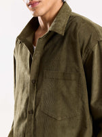 Load image into Gallery viewer, Olive Corduroy Oversized Shirt