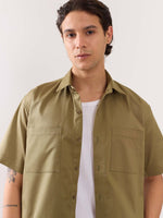 Load image into Gallery viewer, Khaki Twill Cropped Shirt