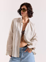 Load image into Gallery viewer, Light Beige Irish Linen Shirt