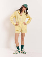 Load image into Gallery viewer, Yellow Striped Poplin Shorts