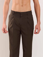 Load image into Gallery viewer, Brown Straight Fit Trousers