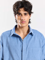 Load image into Gallery viewer, Baby Blue Corduroy Oversized Shirt