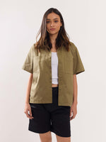 Load image into Gallery viewer, Khaki Twill Cropped Shirt