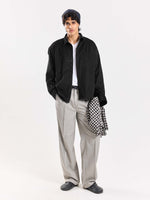 Load image into Gallery viewer, Black Corduroy Oversized Shirt