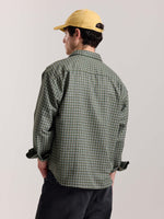 Load image into Gallery viewer, Olive Checkered Oversized Cropped Shirt