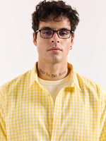 Load image into Gallery viewer, Yellow & White Checkered Poplin Oversized Shirt
