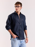 Load image into Gallery viewer, Dark Navy Irish Linen Shirt