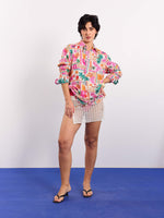 Load image into Gallery viewer, Orange Pink Tropical Linen Pullover