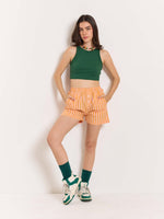 Load image into Gallery viewer, Orange Striped Poplin Shorts