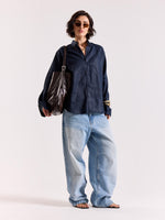 Load image into Gallery viewer, Dark Navy Irish Linen Shirt