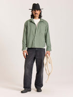 Load image into Gallery viewer, Green Checkered Oversized Cropped Shirt