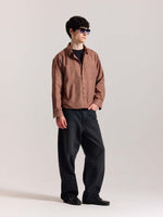 Load image into Gallery viewer, Rust Orange Checkered Oversized Cropped Shirt